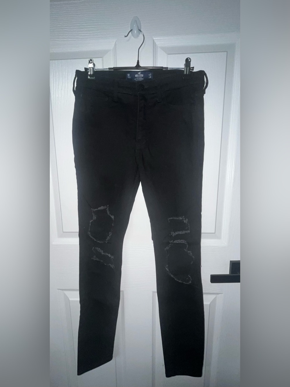 Hollister women black jeans 5R w27 L28 high rise super skinny